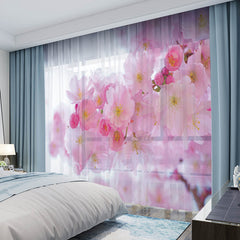 3D Digital Print Sheer Curtains 50% Shading Rate Fancy Chiffon Ultraviolet-Proof No Pilling No Fading No off-lining