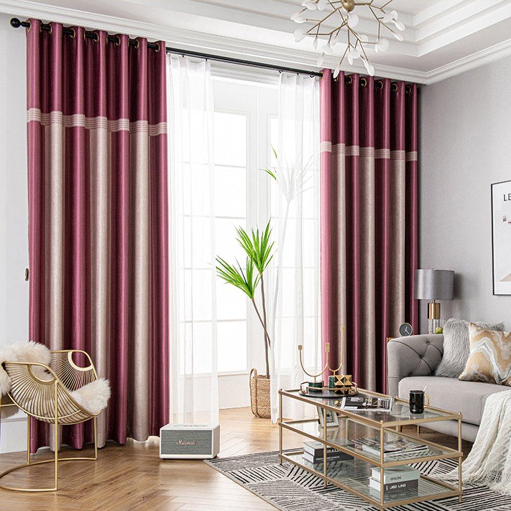 Modern Simple Style Shading Curtains for Living Room Bedroom Decoration Custom 2 Panels Drapes No Pilling No Fading No off-lining