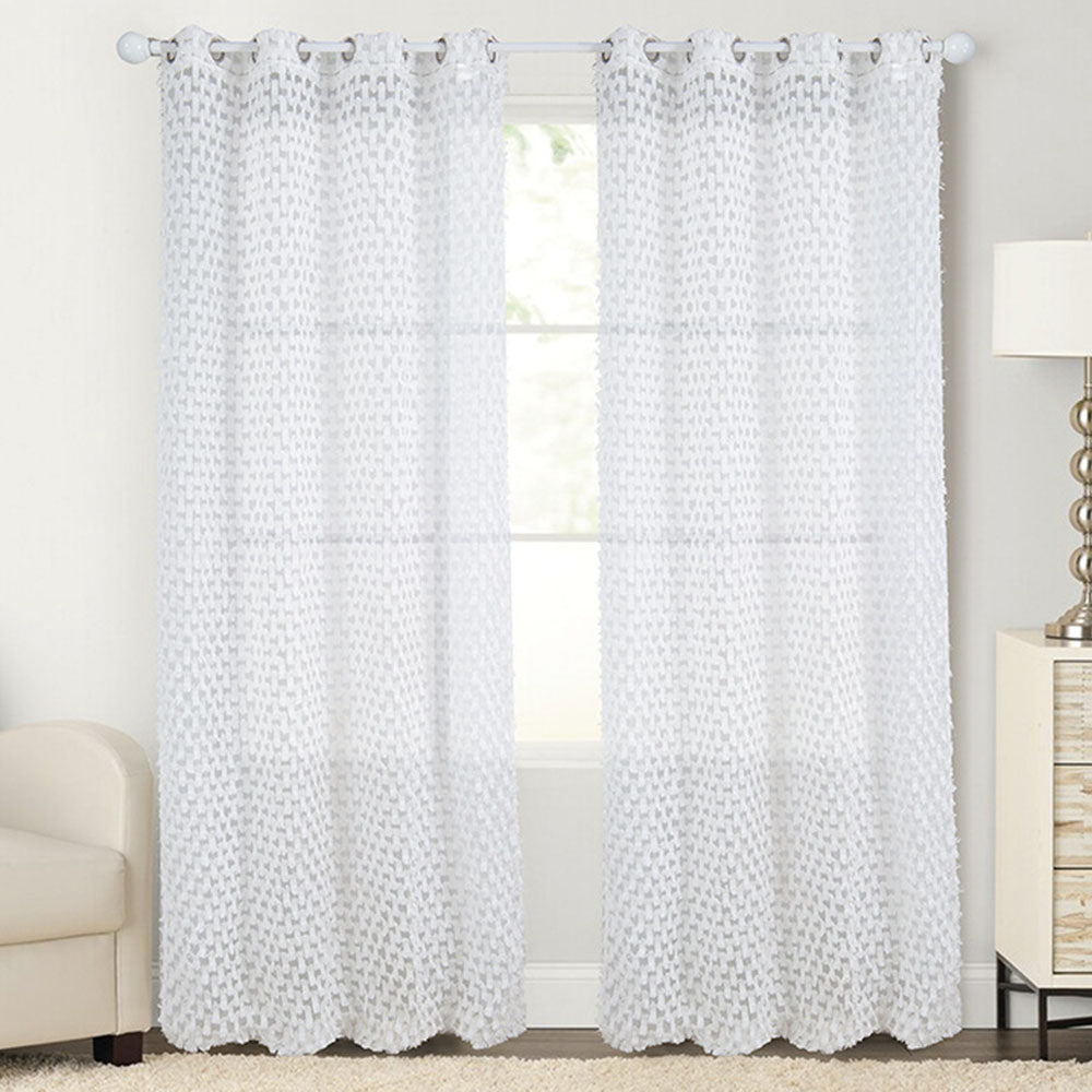 Nordic Modern Style Simple White Sheer Curtain for Living Room Bedroom Custom 1 Panel Breathable Voile Drapes No Pilling No Fading No off-lining