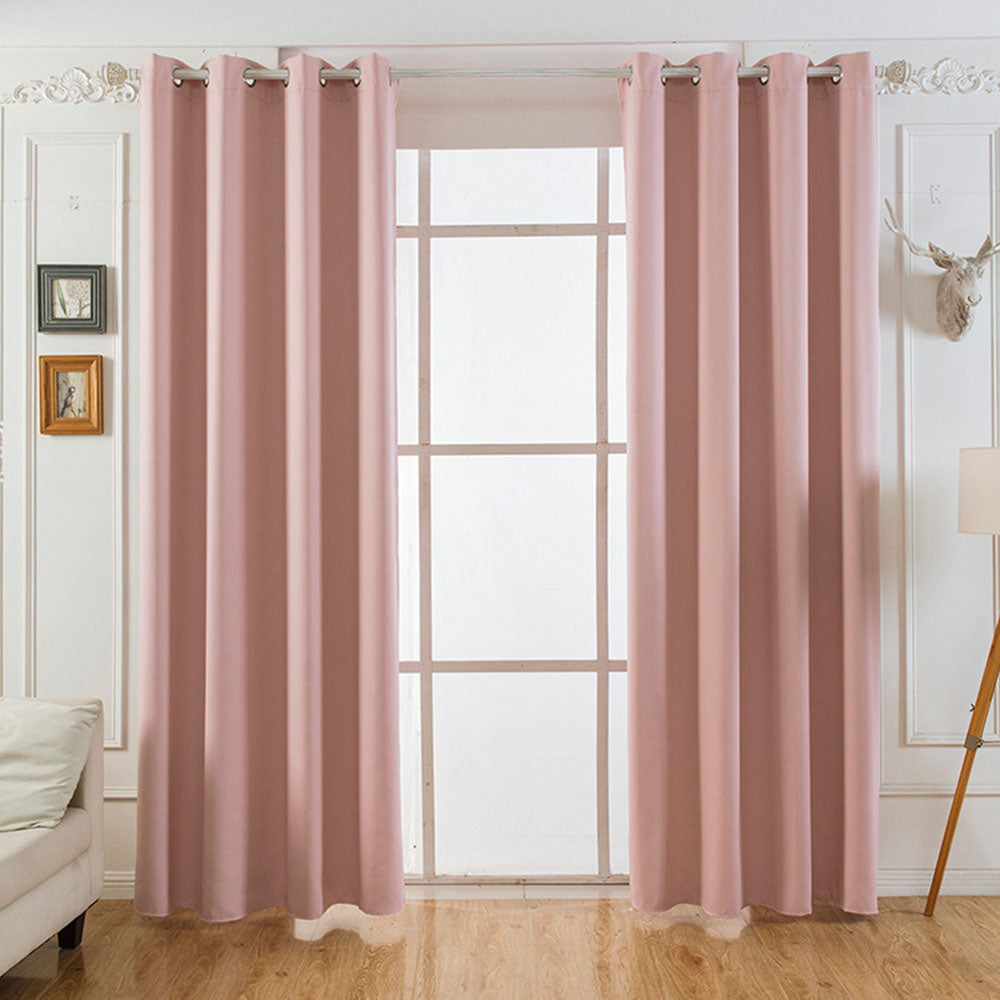 Modern Pink Plain Simple Blackout Curtains for Living Room Bedroom Curtain Custom 2 Panels Drapes Decoration No Pilling No Fading No off-lining Heat insulation Sun Protection