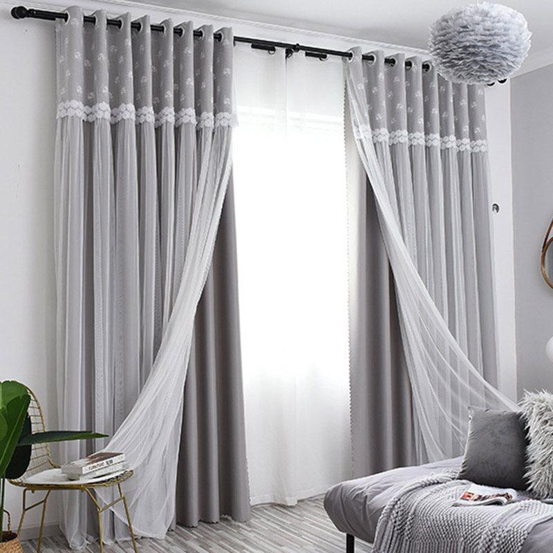 Princess Decoration Blackout Custom Curtain Sets for Living Room Bedroom Sheer and Shading Curtain