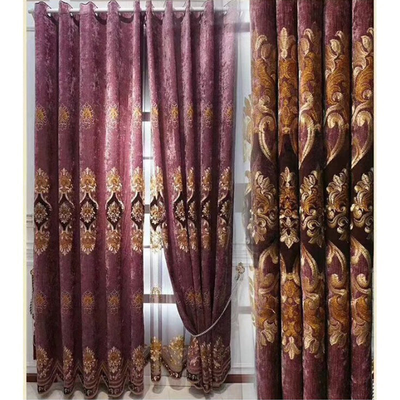 European Luxury Embroidery Sheer Curtains Decoration Window Screening for Living Room Bedroom Custom 2 Panels Breathable Voile Drapes No Pilling No Fading No off-lining