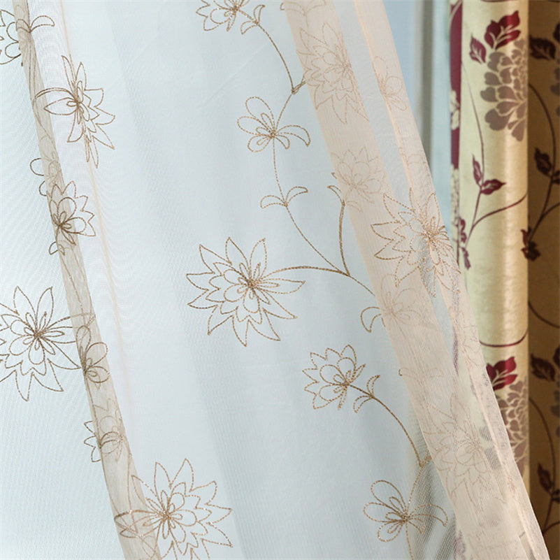 Elegant Window Curtains Double Side Jacquard Effect Curtain Panels For Living Room Custom Blackout Curtain Sheer Valance