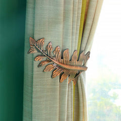 Fashion Leaf Pattern U-shaped Nordic Style 1 Pair Decorative Curtain Hooks