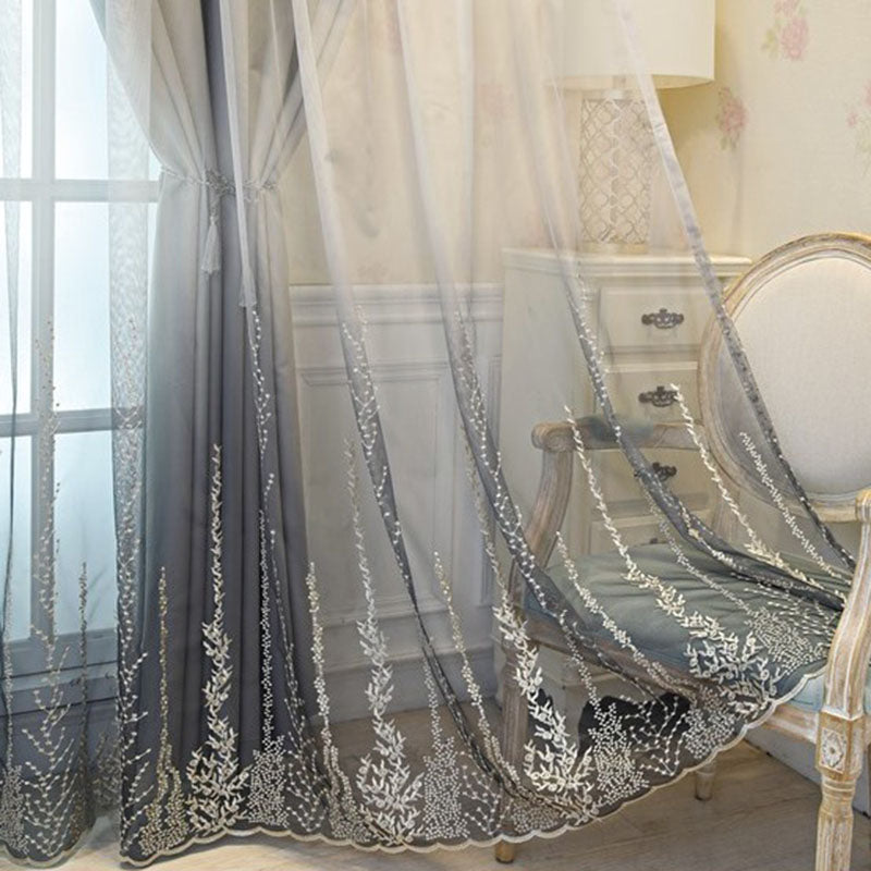 Custom European Decoration Blackout Sheer and Lining Curtain Sets for Living Room Bedroom