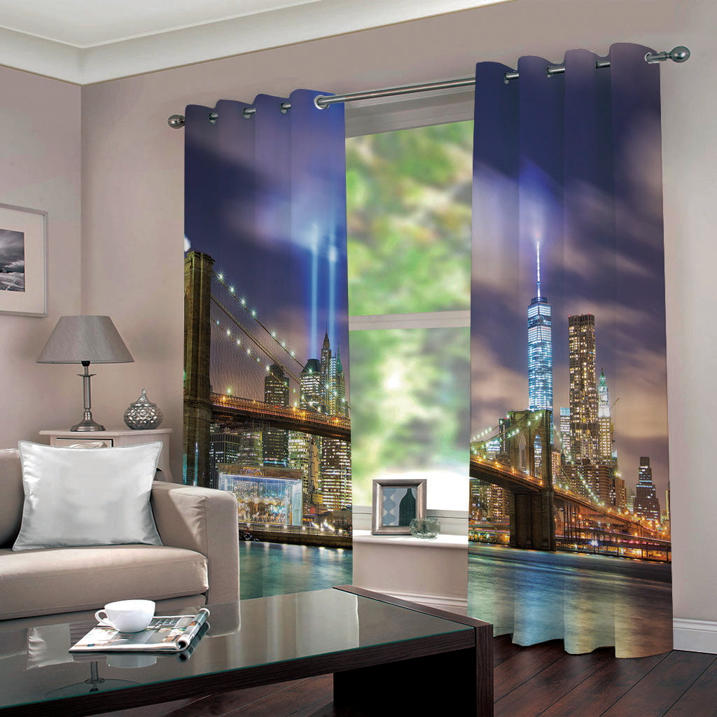 Bustling City Beautiful Buildings Night Scenery 3D Blackout Decorative Custom Living Room Curtains