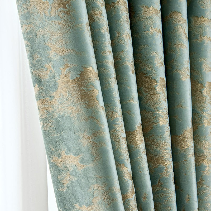 Jacquard Chenille Window Curtains Green Shading Curtains Hook Grommet Top Blackout Curtains Custom 2 Panels Drapes for Living Room Bedroom Decoration