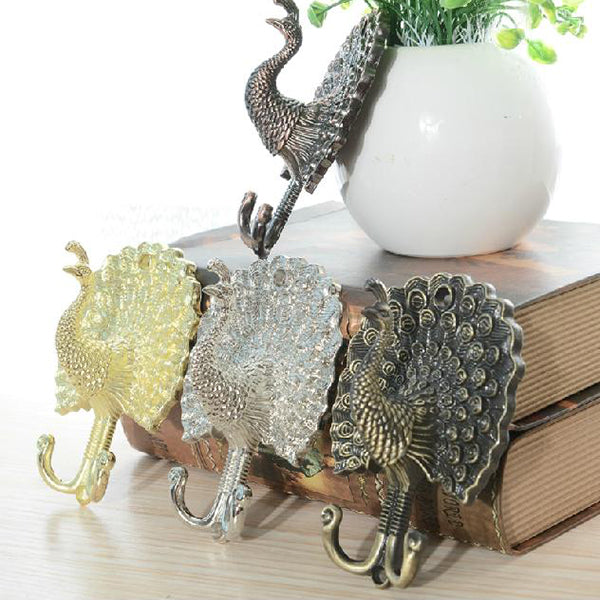 Vintage Peacock Shape European Style 2 Pcs Hooks