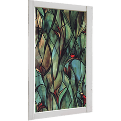 Green Plant Window Film Static Sticker Colorful Painting