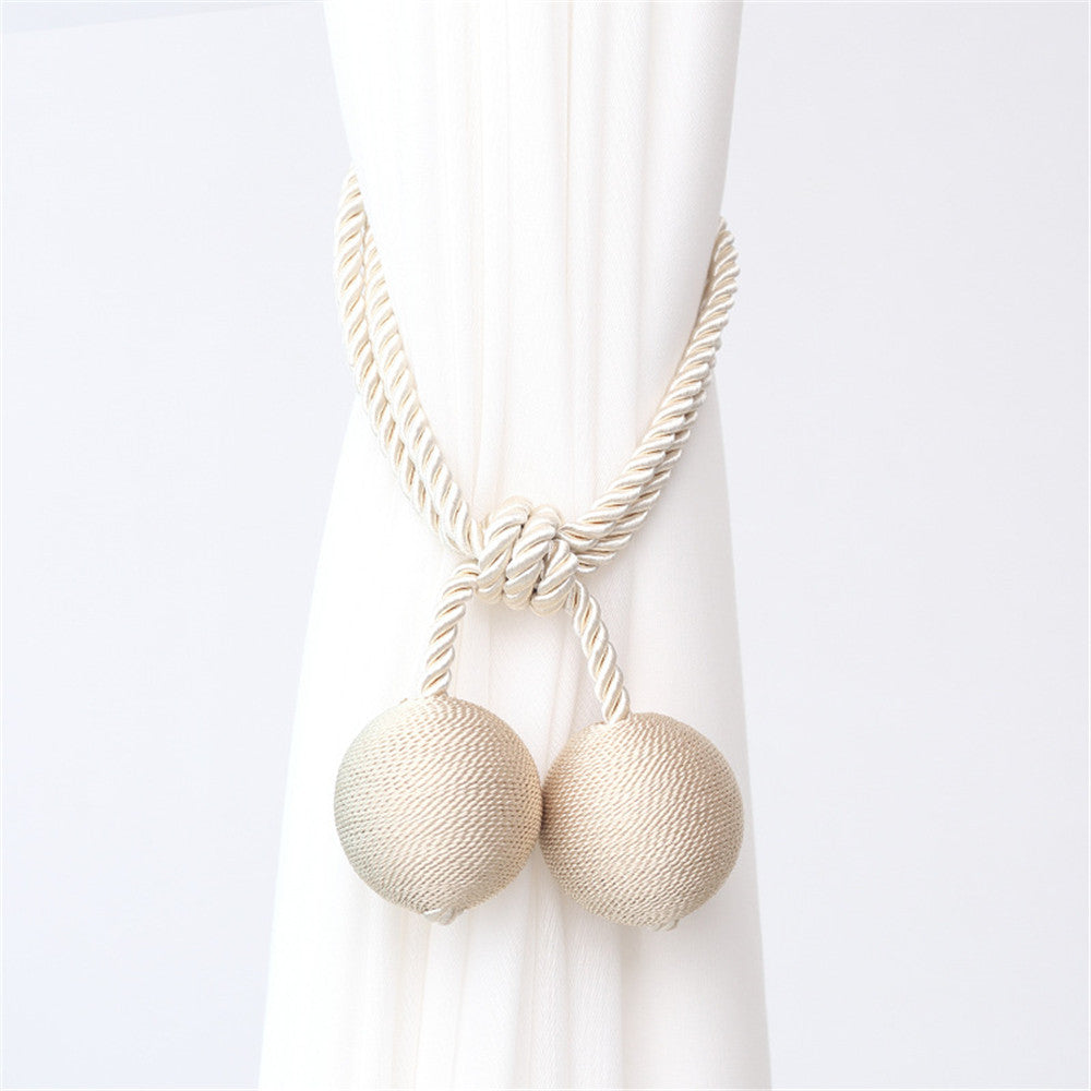 Modern Simple Decorative Ball 1 Pair Magnetic Snap Curtain Tie Backs