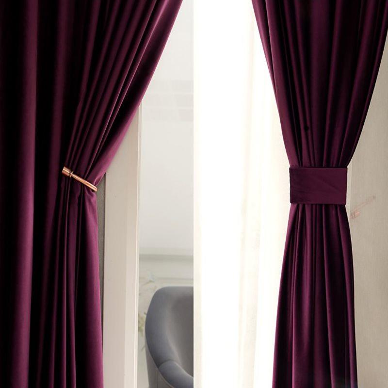 Velvet Blackout Curtains Red Blue Window Curtains Heat Insulation Home Decor for Living Room Bedroom Decoration Custom