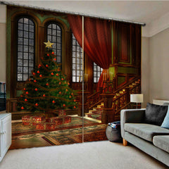 Christmas Classic 3D HD Print Blackout and Decorative Living Room Curtain