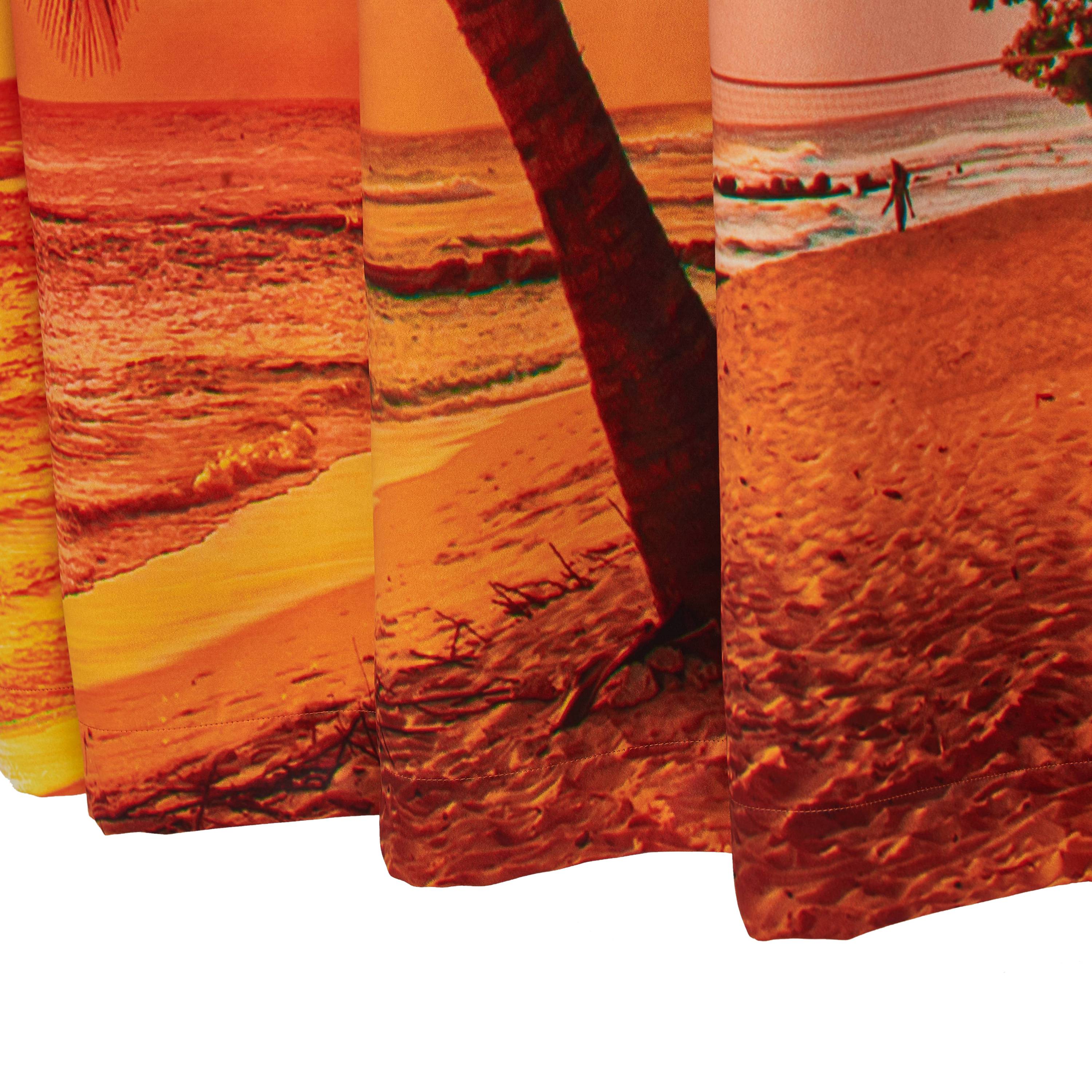 3D Vivid Coconut Trees in Sunset Printed Vibrant Colors Scenery Polyester Custom Curtains