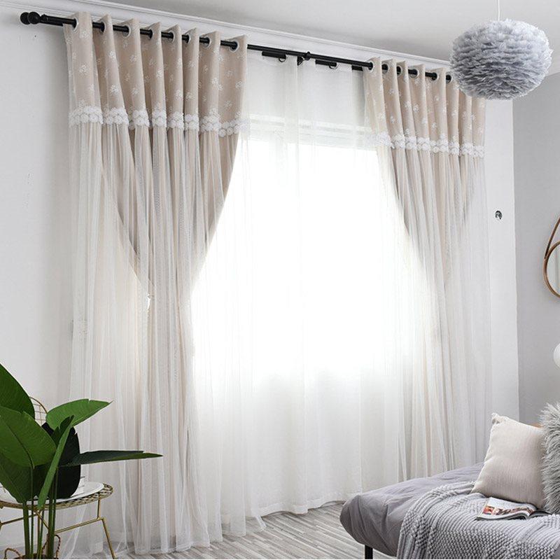 Princess Decoration Blackout Custom Curtain Sets for Living Room Bedroom Sheer and Shading Curtain