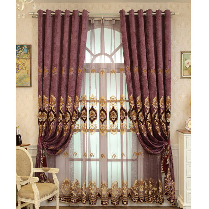 European Luxury Embroidery Sheer Curtains Decoration Window Screening for Living Room Bedroom Custom 2 Panels Breathable Voile Drapes No Pilling No Fading No off-lining