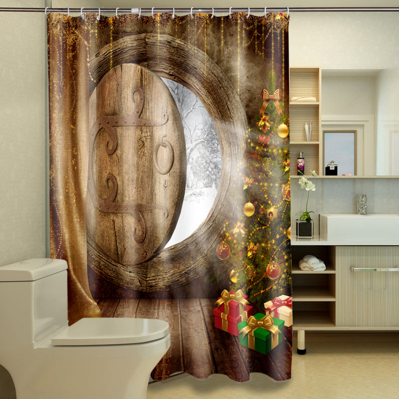 New Arrival Cozy Room And Beautiful Christmas Tree 3D Shower Curtains