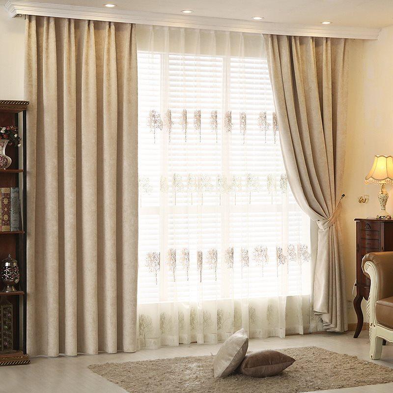 Window Curtains Modern Simple Style European Decorative Blackout Hook Curtains for Living Room Bedroom