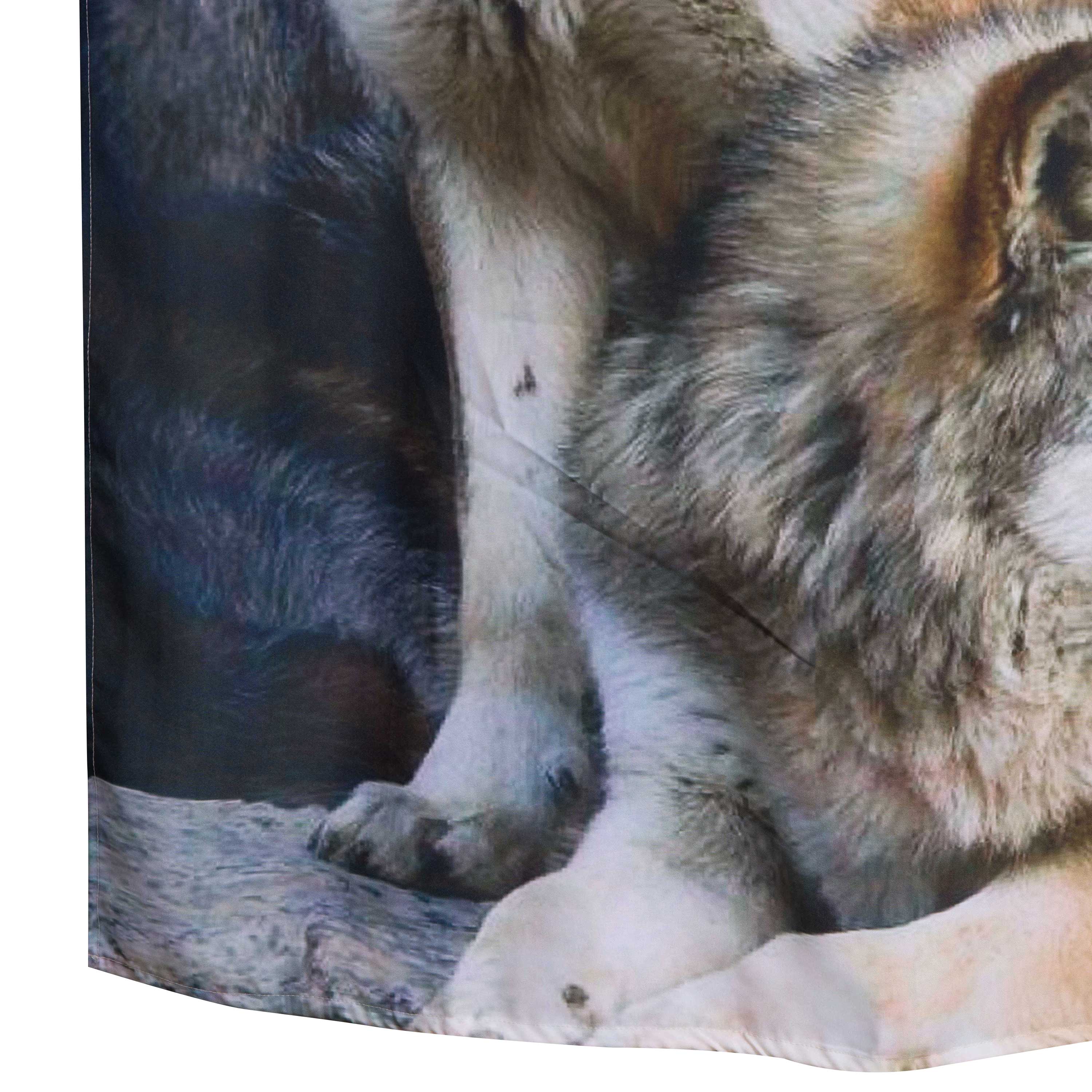 3D Mouldproof Wolfs Tribe Printed Polyester Bathroom Shower Curtain