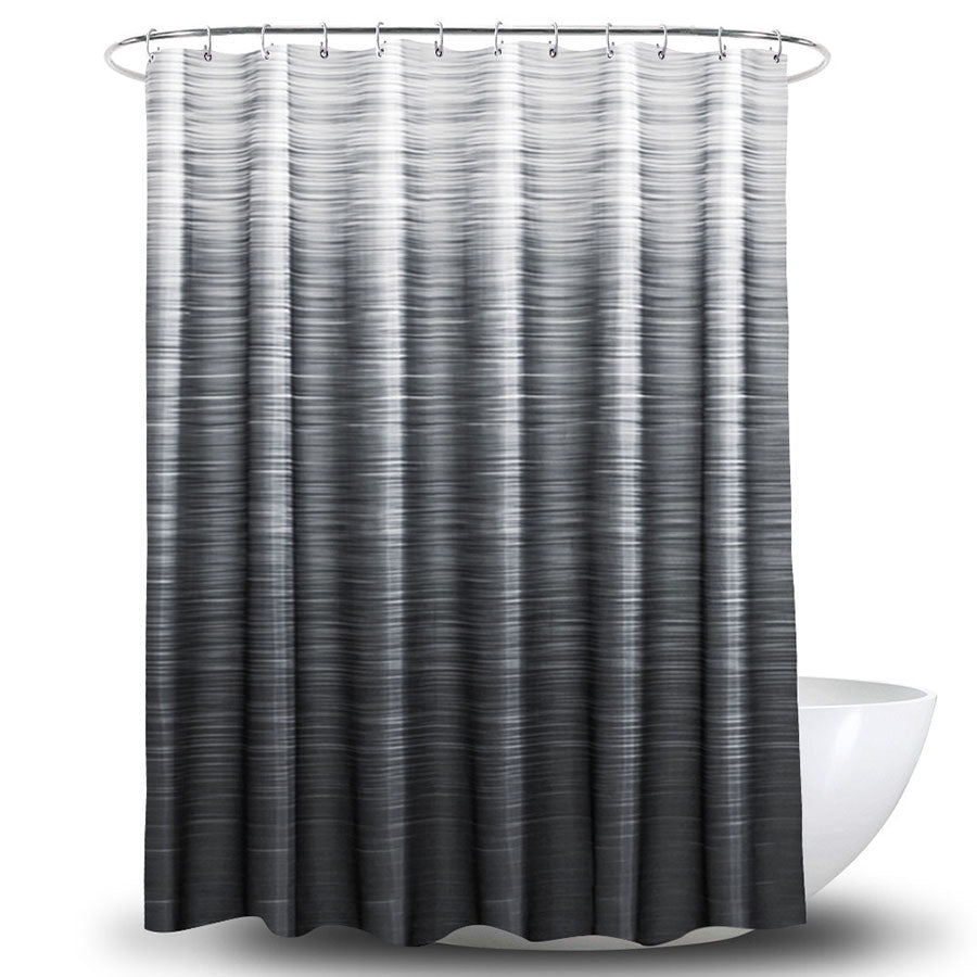 Extra-Thick Mildew Proof Gradient Stripe Pattern Polyester Shower Curtain