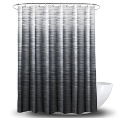 Extra-Thick Mildew Proof Gradient Stripe Pattern Polyester Shower Curtain