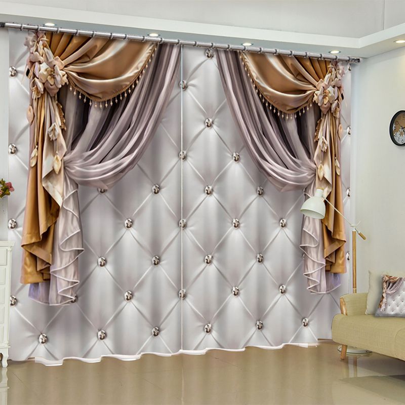 3D Imitated Elegant Shading Cloth Printed Water-proof and Dust-proof Custom Curtain for Living Room Bedroom