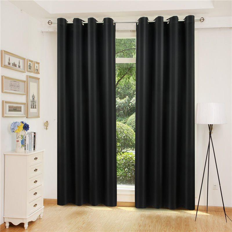 Modern Plain Blackout Curtains for Living Room Bedroom Curtain Custom 2 Panels Drapes Decoration No Pilling No Fading No off-lining Heat insulation Sun Protection