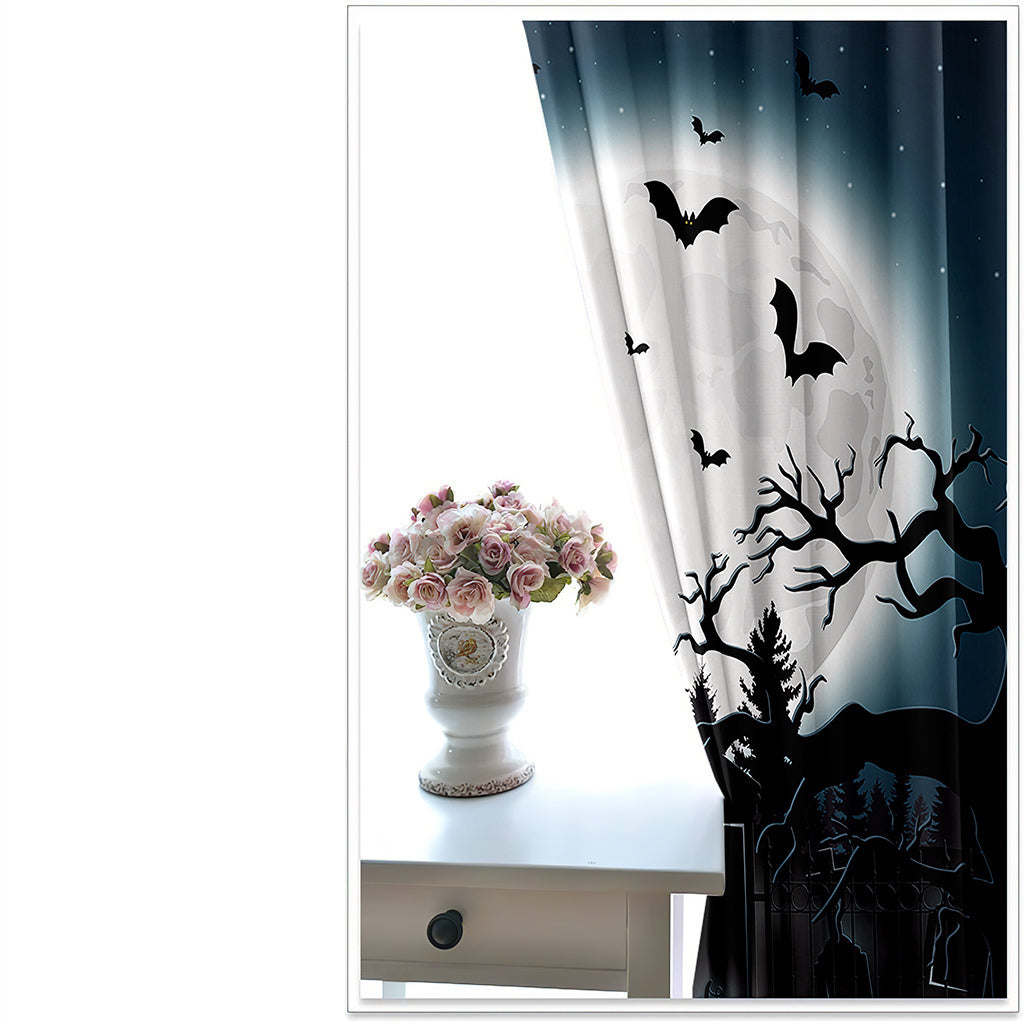 Halloween Castle Creative 3D Printed Blackout Decoration Window Curtains Custom 2 Panels Drapes