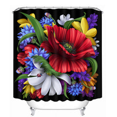 Fantastic Colored Flowers 3D Printed Bathroom Waterproof Shower Curtain