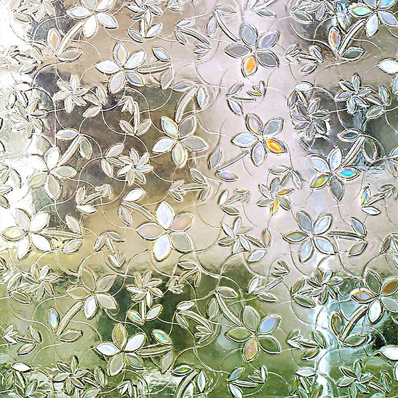 Colorful Flower Window Film No-glue Changing by Sunshine