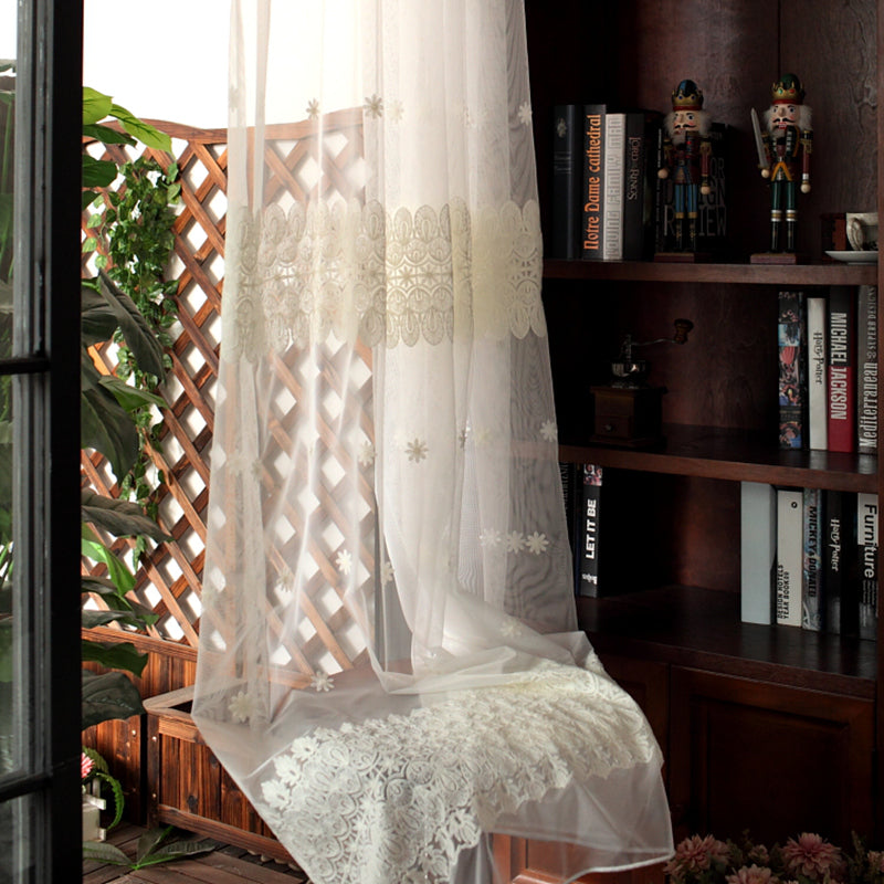 European Style White Custom Sheer Curtain