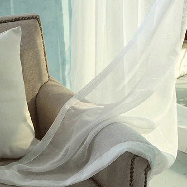 Elegant Comfort Pure Colored Cross Linen Custom Sheer Curtain