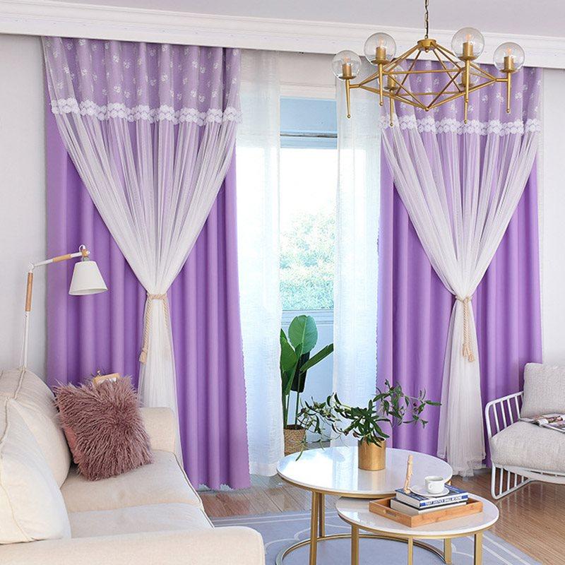 Princess Decoration Blackout Custom Curtain Sets for Living Room Bedroom Sheer and Shading Curtain