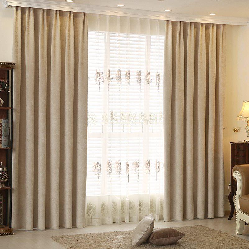 Window Curtains Modern Simple Style European Decorative Blackout Hook Curtains for Living Room Bedroom