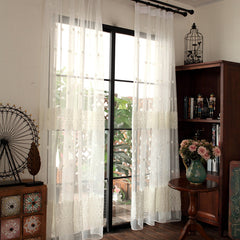 European Style White Custom Sheer Curtain