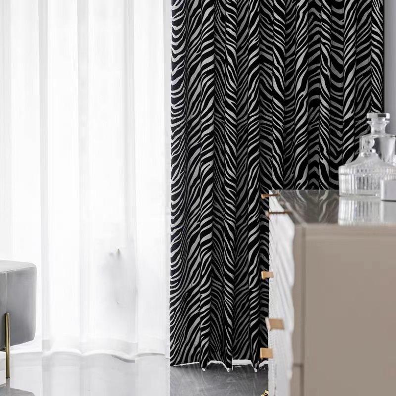 Blackout Curtains Zebra Pattern Black Window Curtains Home Decor for Living Room Bedroom Decoration Custom