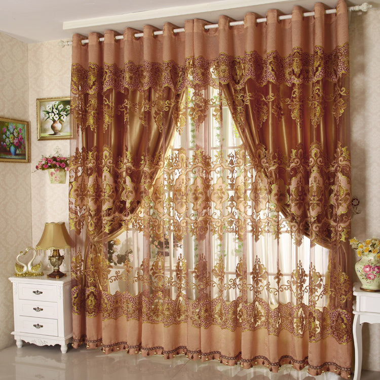 Classic Luxury Exquisite Flowers Pattern Custom Sheer Curtains