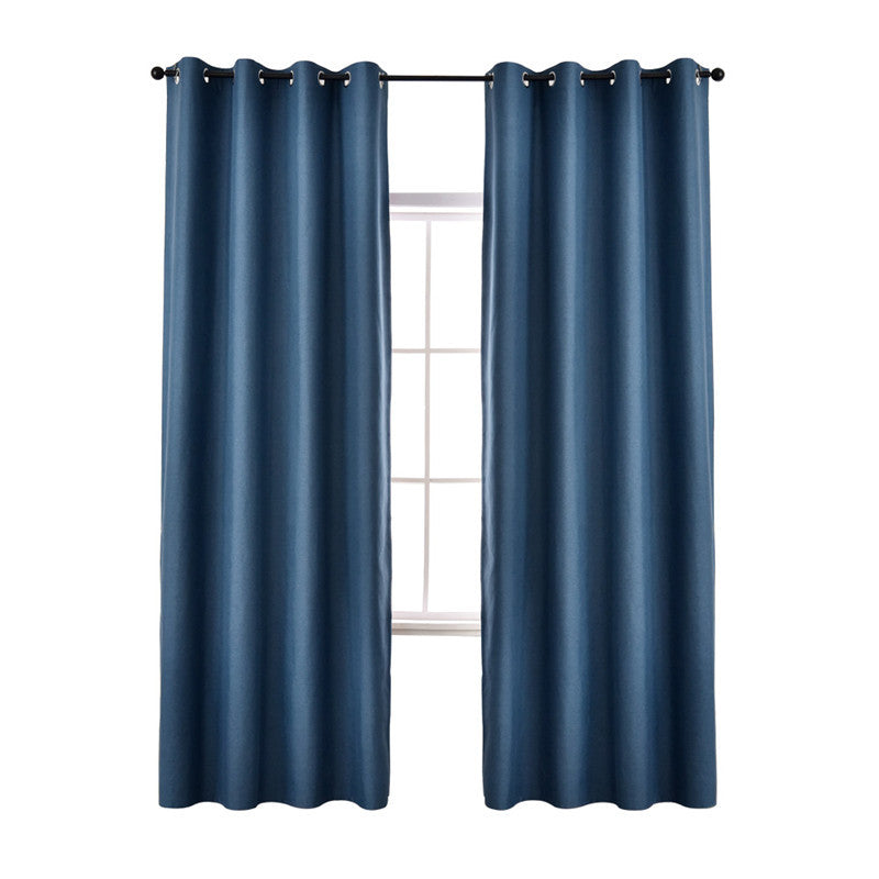 Modern Window Curtains Chenille Plain Dark Blue Blackout Curtains for Living Room Bedroom Curtain Custom 2 Panels Drapes Decoration Heat insulation Sun Protection