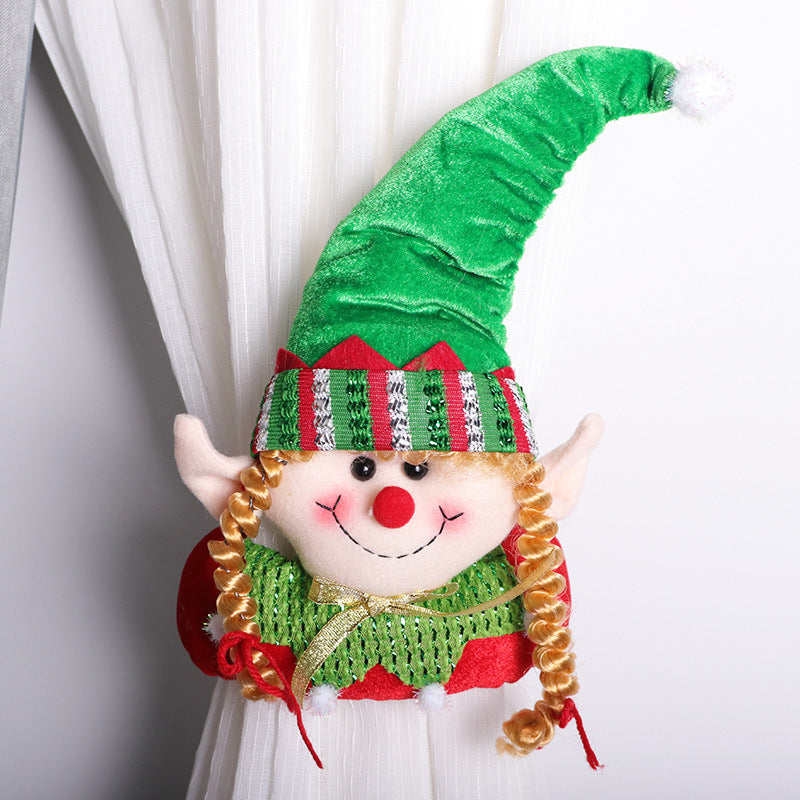 Christmas Curtain Buckle Tie Back 1 Pc Merry Christmas Cartoon Decor for Home Happy New Year