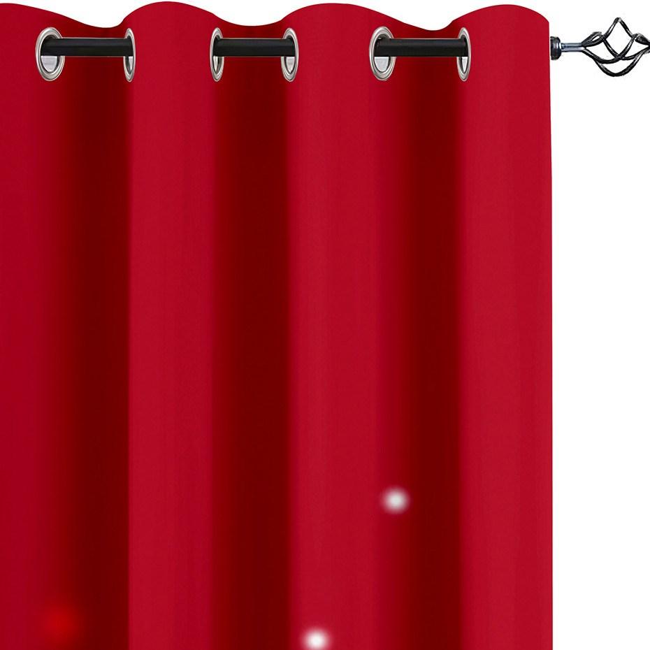 Red Christmas 3D Curtains Xmas Santa Claus and the Snowman Print Living Room Bedroom Window Drapes 2 Panel Set