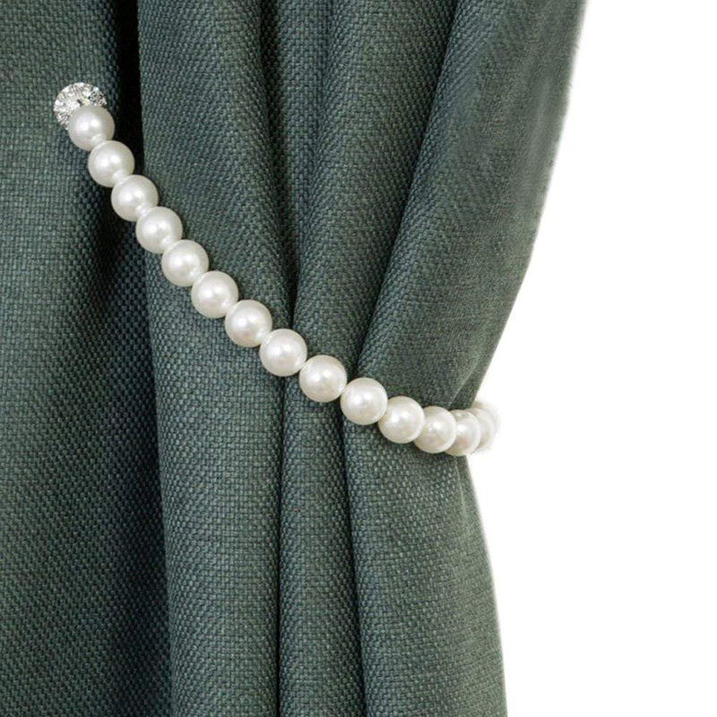 Pearl Curtain Tieback, Magnetic Clips Holdback Buckle Tiebacks 1 Pair