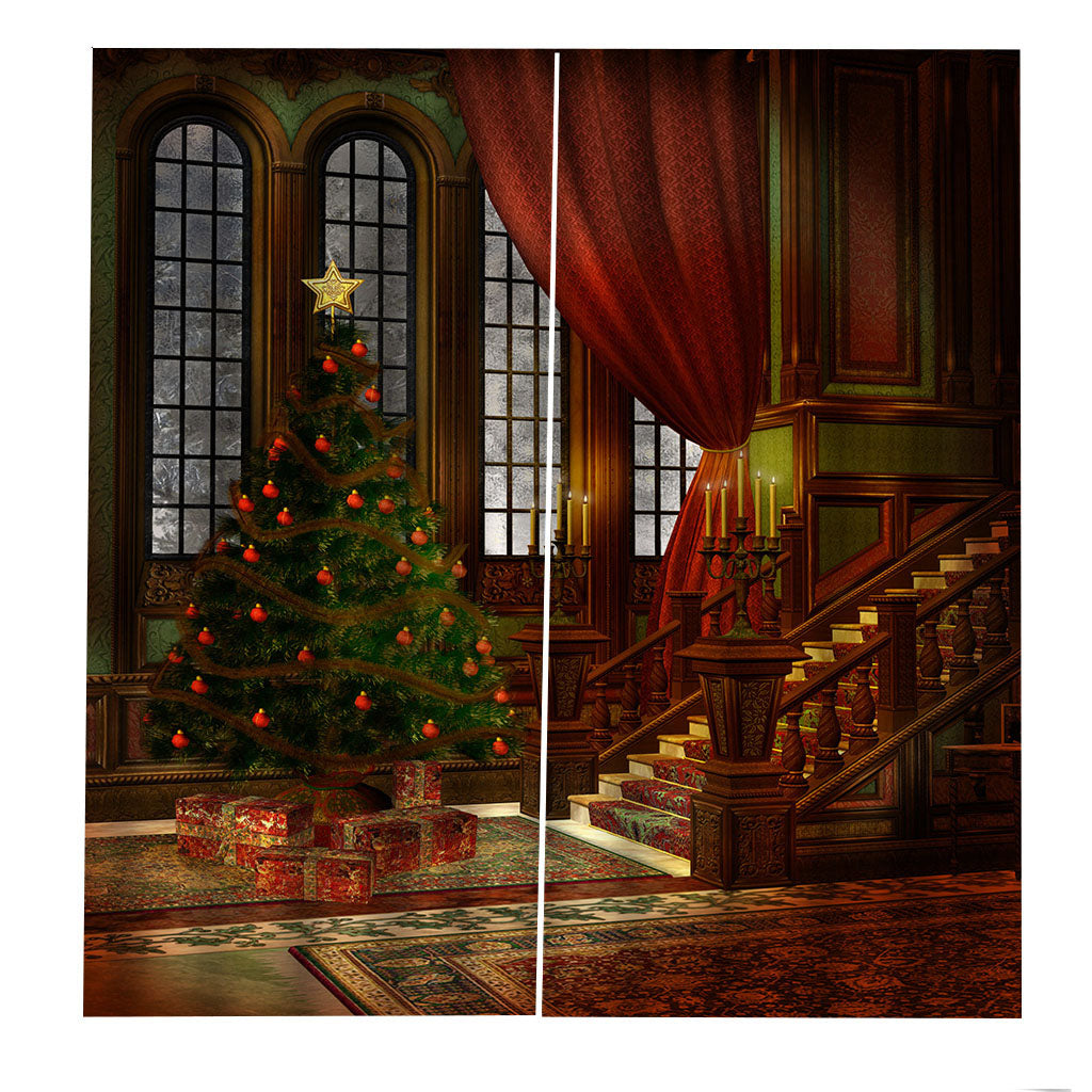 Christmas Classic 3D HD Print Blackout and Decorative Living Room Curtain