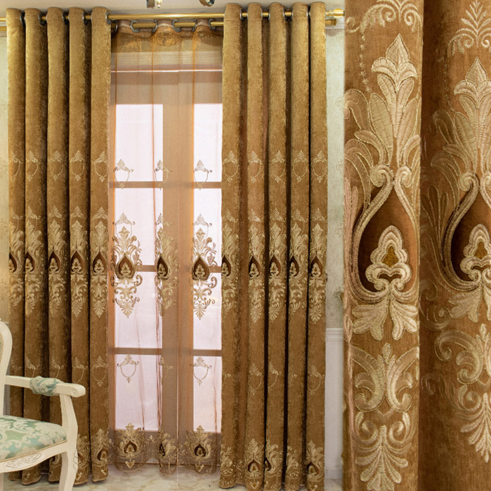 Luxury European Sheer Curtains Window Screening for Living Room Bedroom Decoration Custom 2 Panels Polyester Breathable Voile Drapes No Pilling No Fading No off-lining