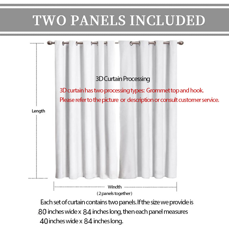 3D Luxurious Open-air Pavilion Printed Polyester Decoration and Blackout 2 Panels Custom Curtain