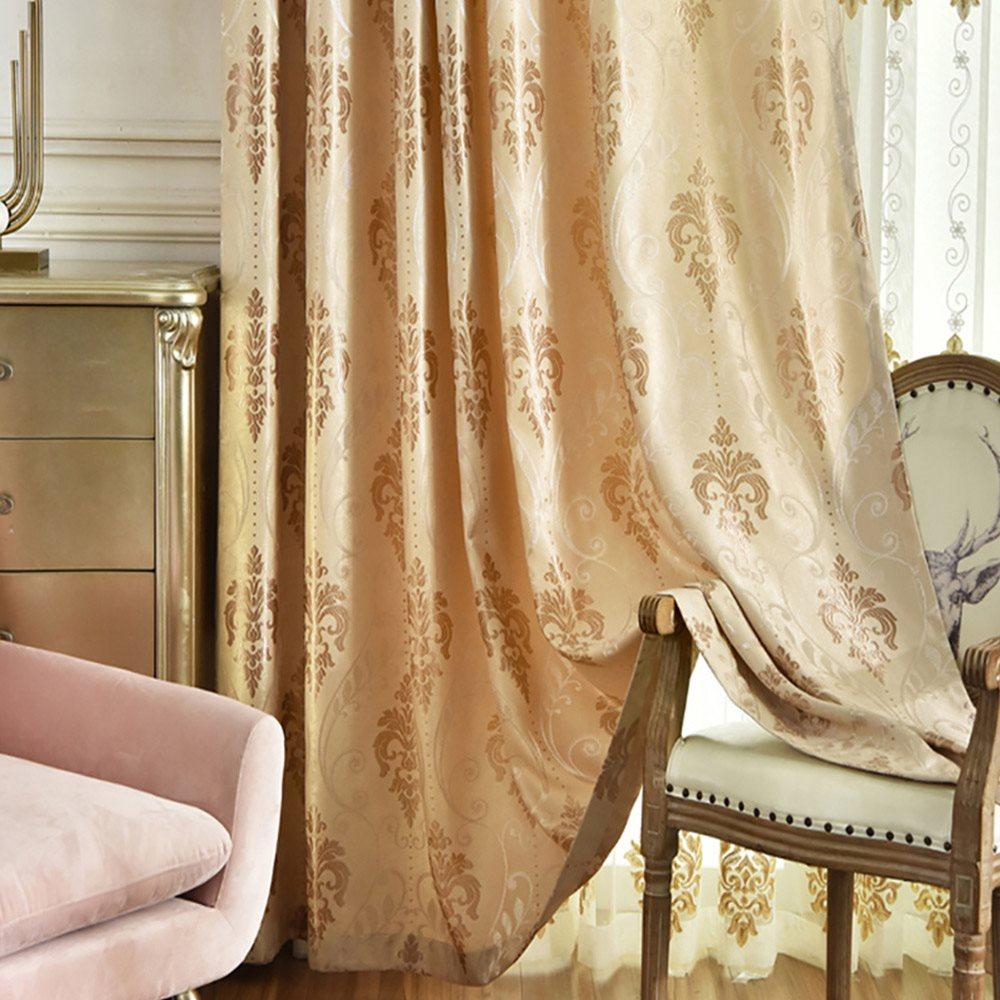 Modern High-end Jacquard Shading Curtains Sheer Silky Fabric Blackout Curtains for Living Room Bedroom Decoration Custom 2 Panels Drapes Heat insulation Sun Protection