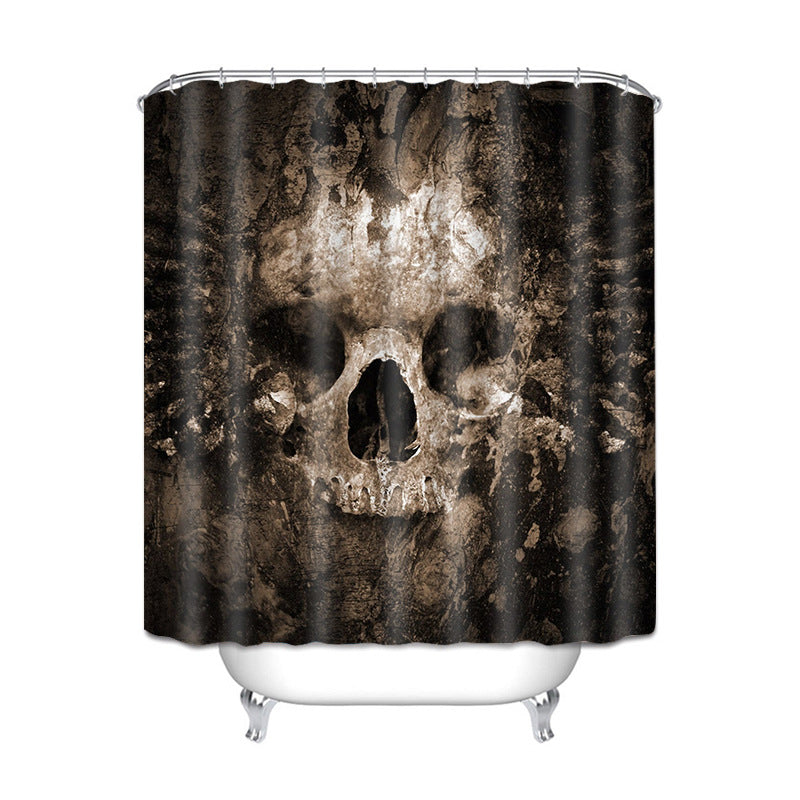 Halloween Shower Curtain Skull Polyester Waterproof Mouldproof Window Curtains for Halloween Decorations Theme Decor Props Bathroom 5 Sizes Available