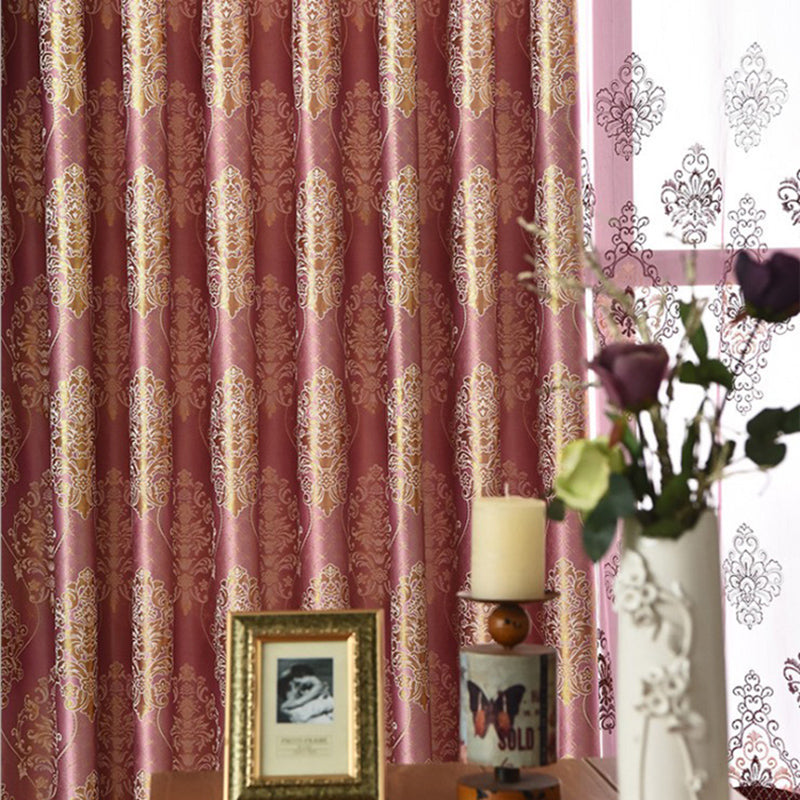 Shading Curtain Decorative and Blackout Polyester Embroidered Luxury European Style 3 Colors Curtain Valance