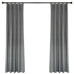 Modern Style Linen Window Curtains Houndstooth Grid Shading Curtains Hook Grommet Blackout Curtains 2 Panels Drapes for Living Room Bedroom Decoration