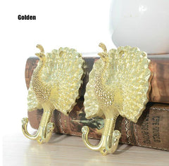 Vintage Peacock Shape European Style 2 Pcs Hooks