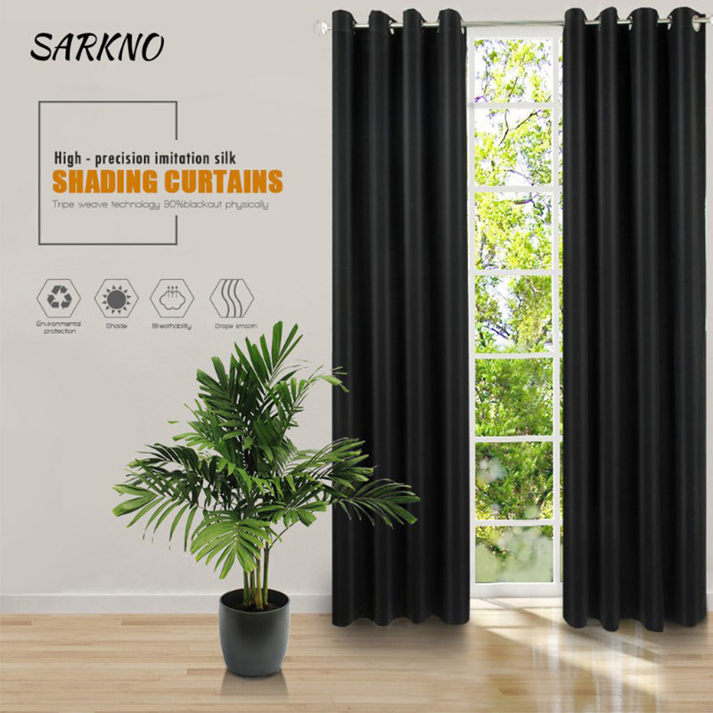 Modern Plain Blackout Curtains for Living Room Bedroom Curtain Custom 2 Panels Drapes Decoration No Pilling No Fading No off-lining Heat insulation Sun Protection