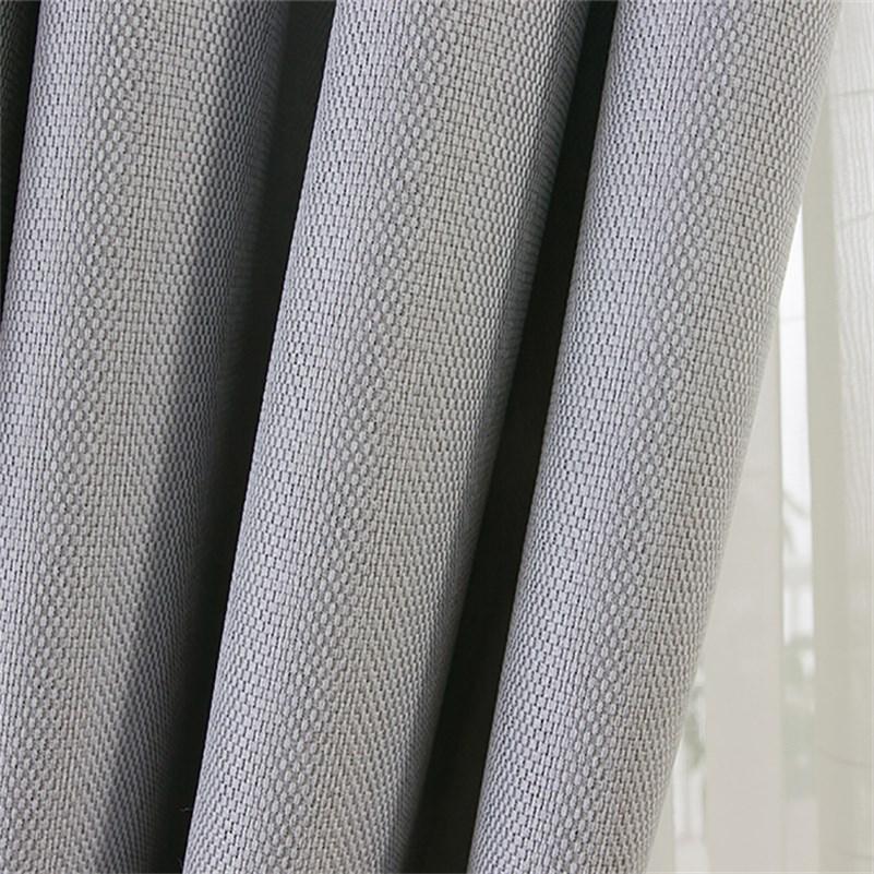 Grey Plain Simple Modern Blackout Curtains Linen for Living Room Bedroom Curtain Custom 2 Panels Drapes Decoration No Pilling No Fading No off-lining Heat insulation Sun Protection